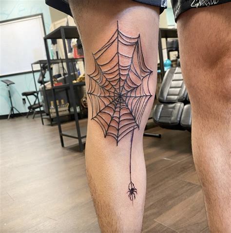 Spider Web Knee Tattoo