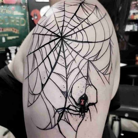 Spider Web Shoulder Tattoo