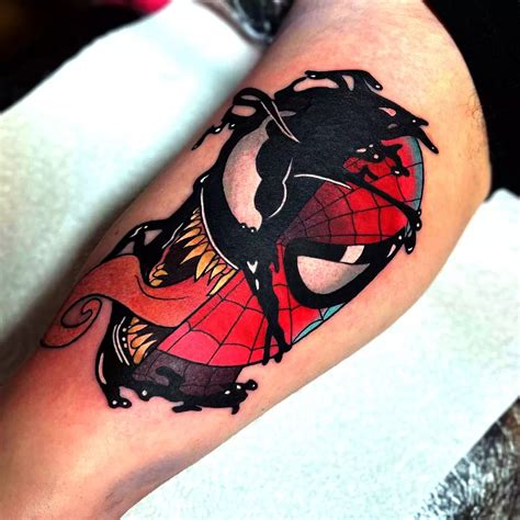 Spider Man Venom Tattoo Venom tattoo, Spiderman tattoo