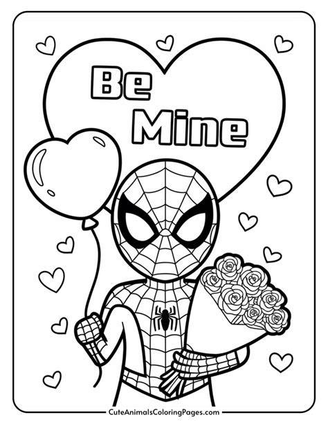 Spiderman Valentines Coloring Pages