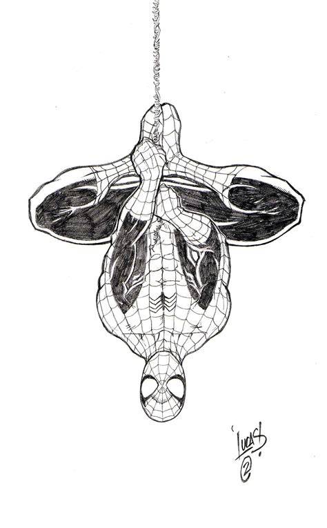 Spiderman drawing upside down perspective