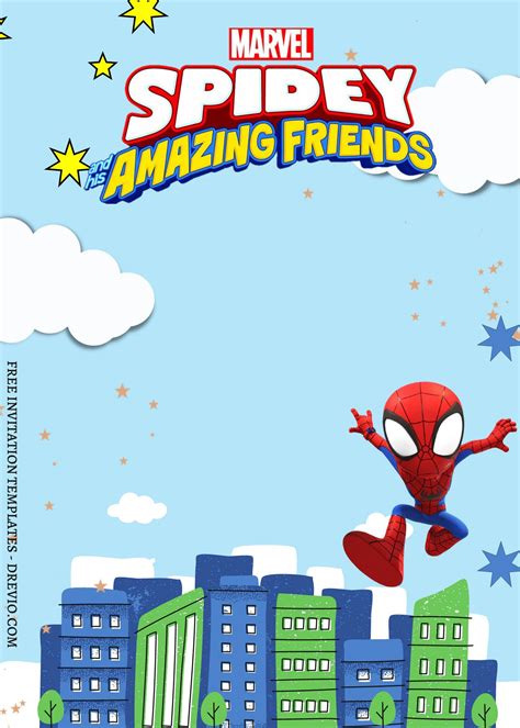 Spidey And His Amazing Friends Invitation Template Free