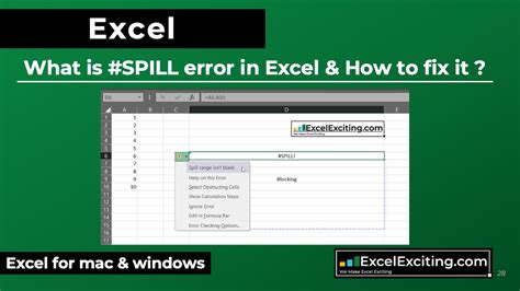 Spill Error in Excel
