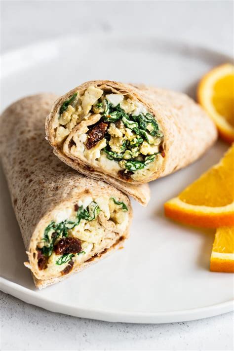Spinach and Feta Breakfast Wraps