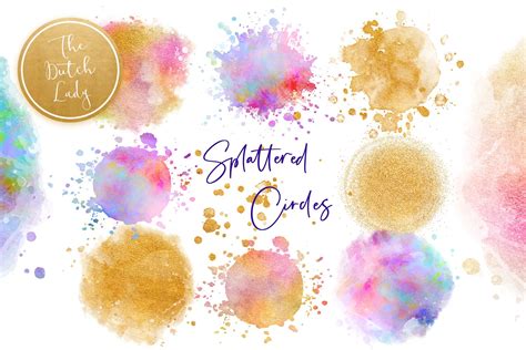 Download Splattered Circle Clipart Set Commercial Use DXF Files