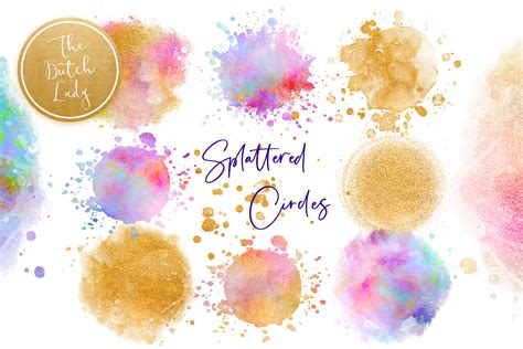 Download Splattered Circle Clipart Set Images