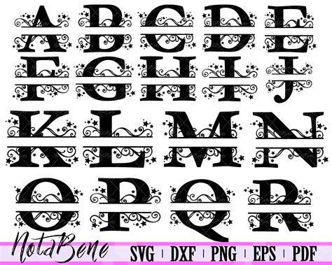Download Split Alphabet Monogram Svg. Cut Files