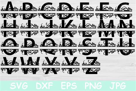 Download Split Alphabet Monogram Svg. for Cricut Machine