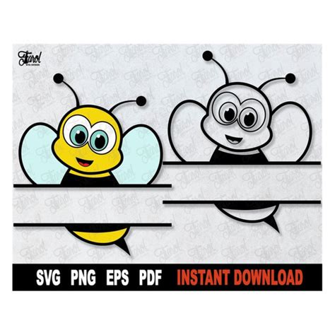 Download Split Cut Bee SVG File - SVG Design Cut Images