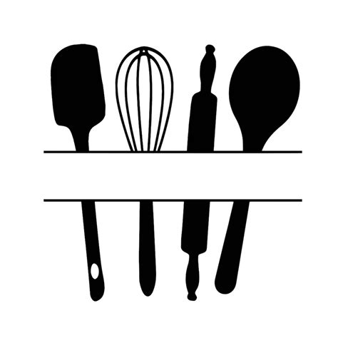 Streamline Your Culinary Creations with Fun and Free Split Kitchen Utensils SVGs!