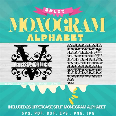 Download Split Monogram Alphabet - 02 Graphic DXF Files