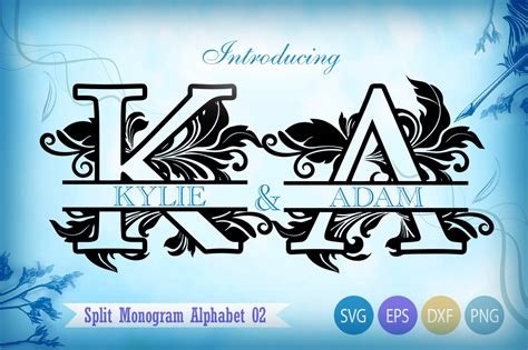 Download Split Monogram Alphabet - 02 Graphic For Silhouette