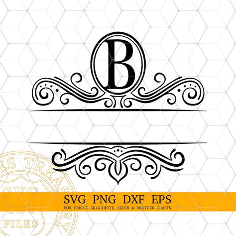 Download Split Monogram B Frame DXF Files