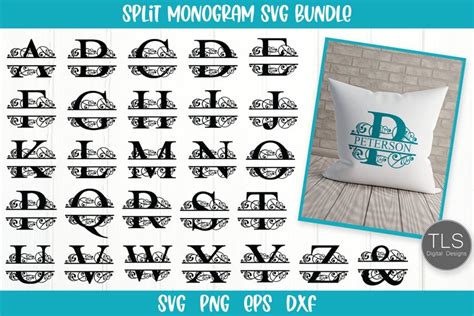 Download Split Monogram Bundle, Monogram Cut Images