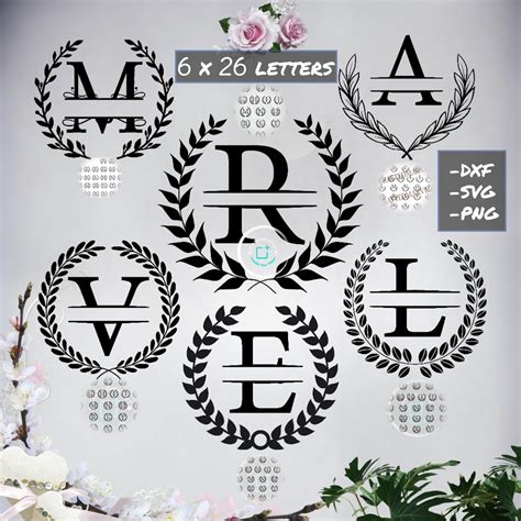 Download Split Monogram Bundle SVG Wedding Gift Files DXF Files