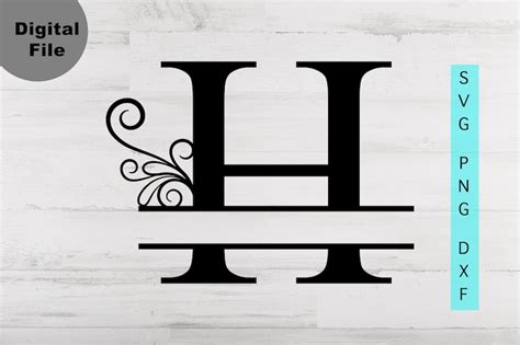 Download Split Monogram H Frame DXF Files