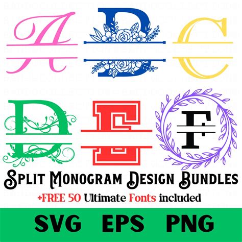 Download Split Monogram Printable