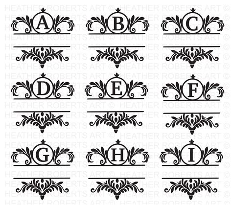 Download Split Monogram SVG/PNG,Monogram Alphabet Cut Files