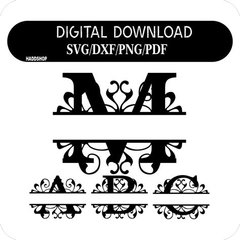 Download Split Monogram SVG/PNG,Monogram Alphabet Images