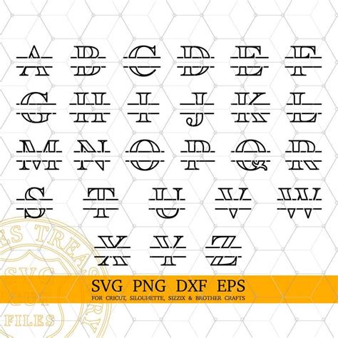 Download Split Monogram SVG/PNG,Monogram Alphabet Silhouette DXF Files