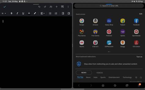 Split Screen Apps In Dex Mode