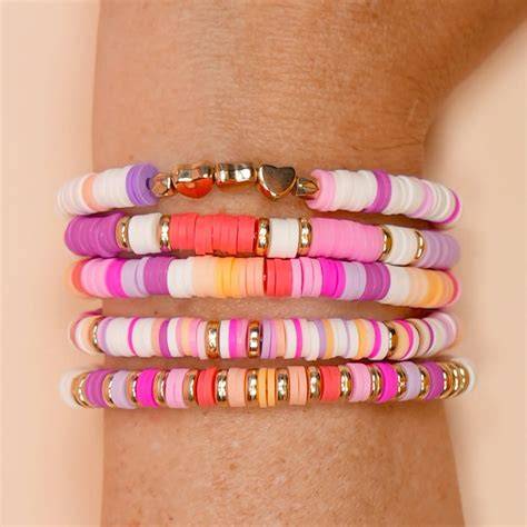 Split-Complementary Clay Bead Bracelet
