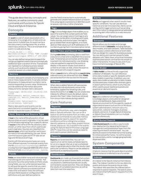 Splunk Commands Cheat Sheet