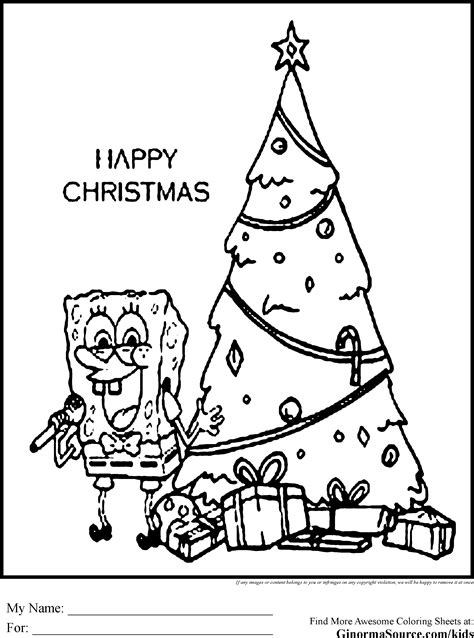 Spongebob Christmas Coloring Pages Free Printable