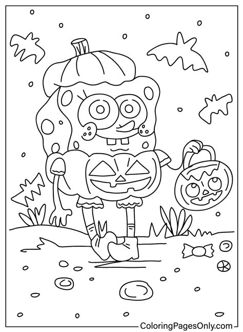 Spongebob Halloween Coloring Pages