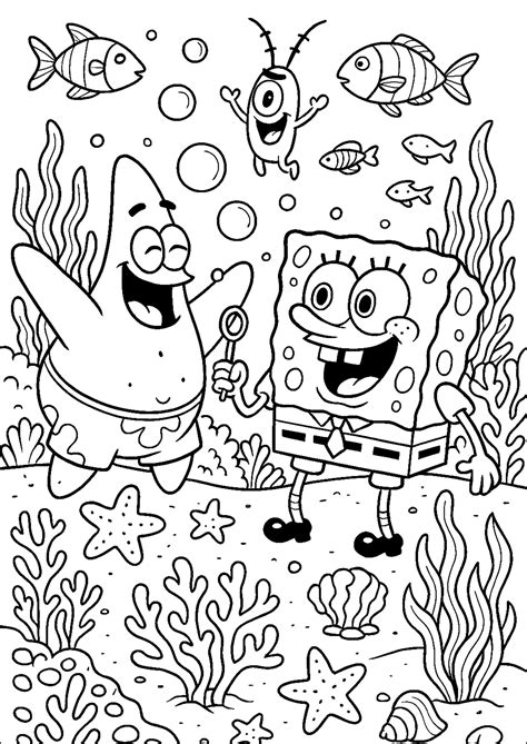 Spongebob Kleurplaat A4