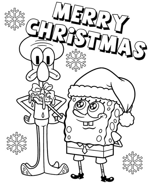 Spongebob Squarepants Christmas Coloring Pages