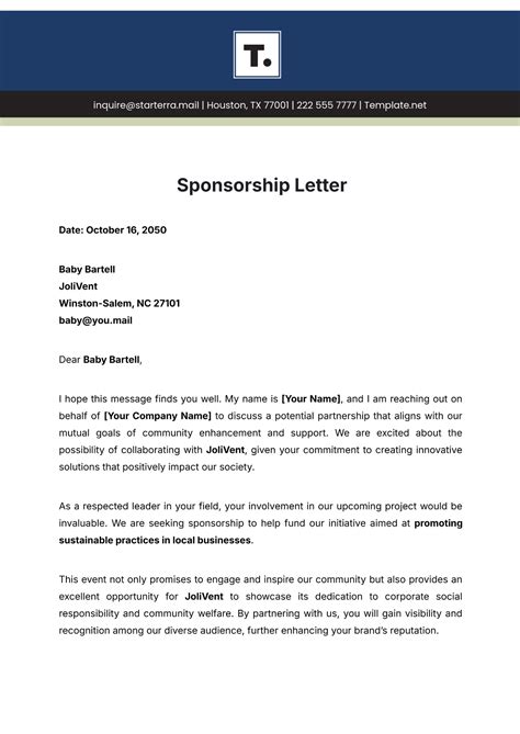 Sponsorship Letters Write Great Proposals with 12 Templates