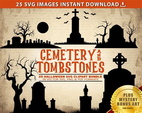 Download Spooky Cemetery SVG File - SVG Design Commercial Use