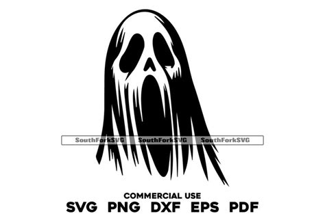 Spooky Ghost SVG / DXF / EPS / PNG Files