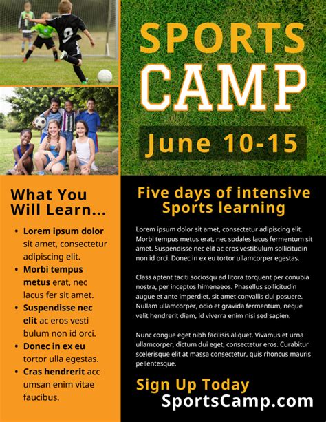 Sports Camp Flyer Template: Create Eye-Catching Flyers To Promote Your Sports Camp