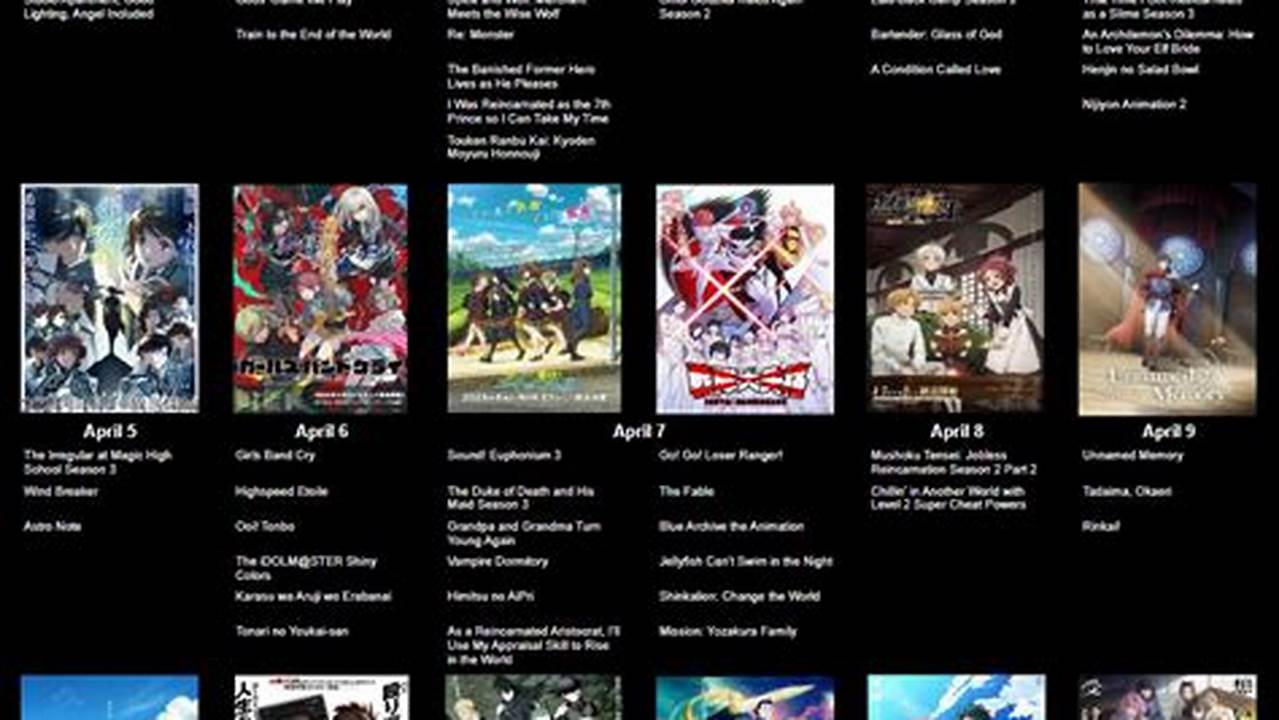 Spring 2024 Anime Releases
