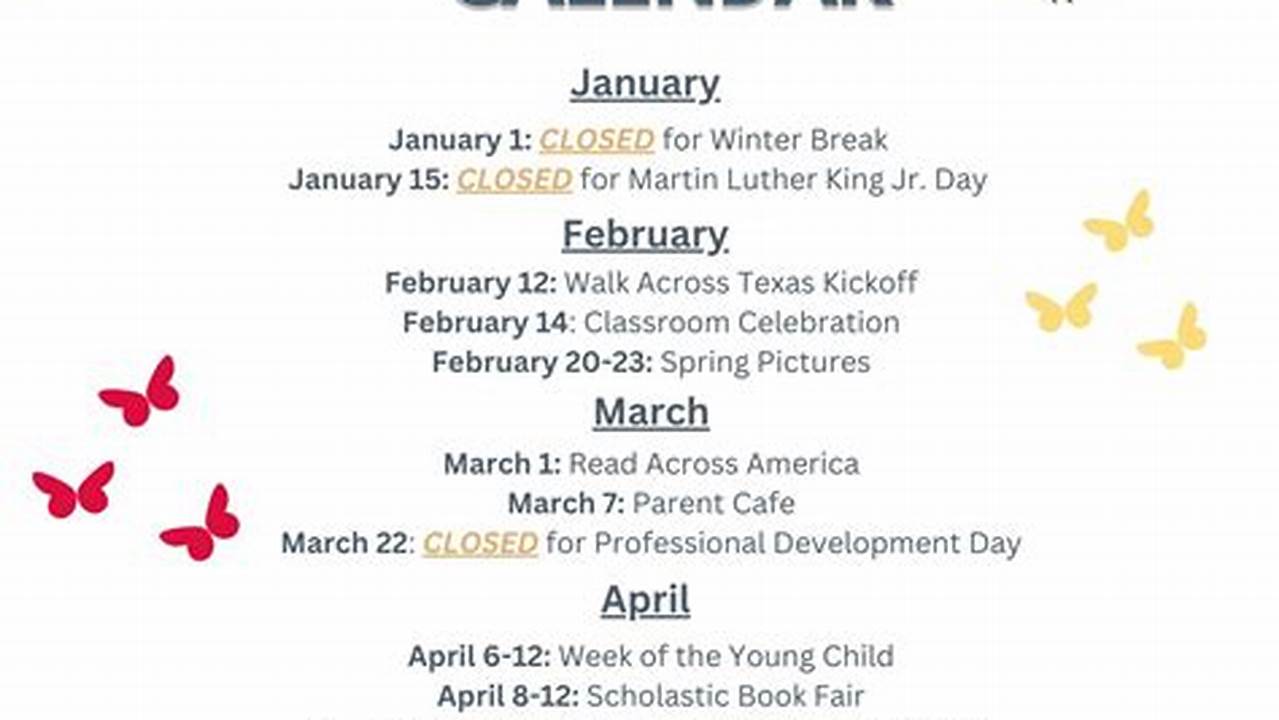 Spring 2024 Calendar