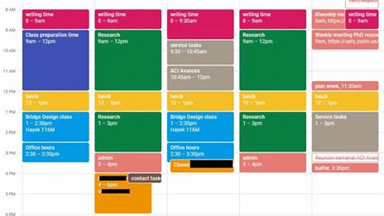 Spring 2024 Moving Schedule