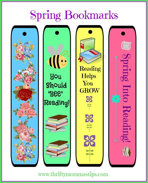 Spring Bookmarks Free Printable