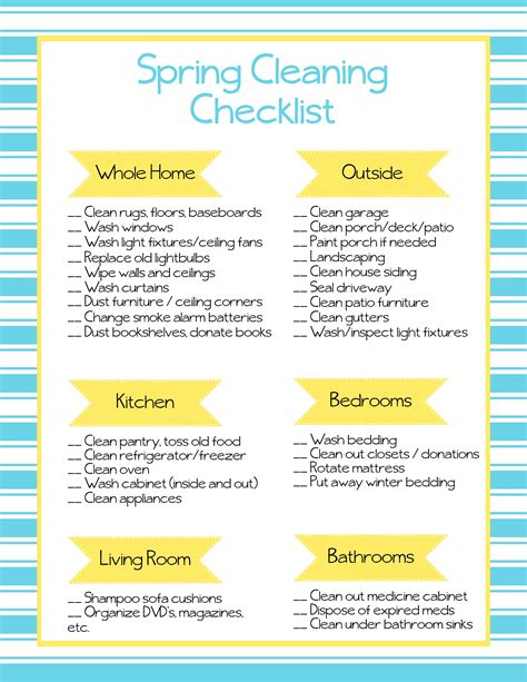 Spring Clean Checklist Printable