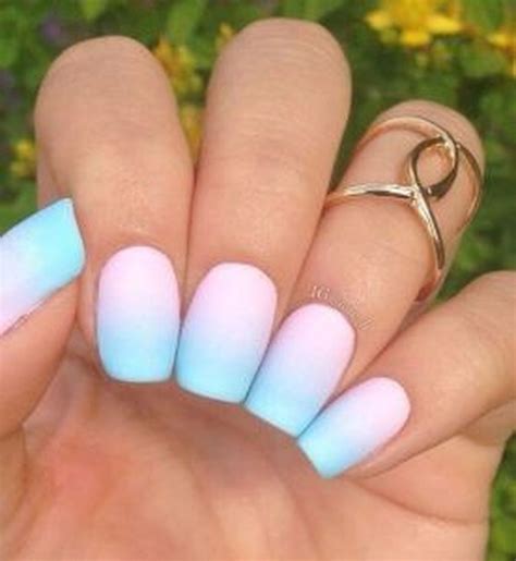 Ombré French Aqua Spring Gel Nails Gel nail designs, Nails, Gel nails