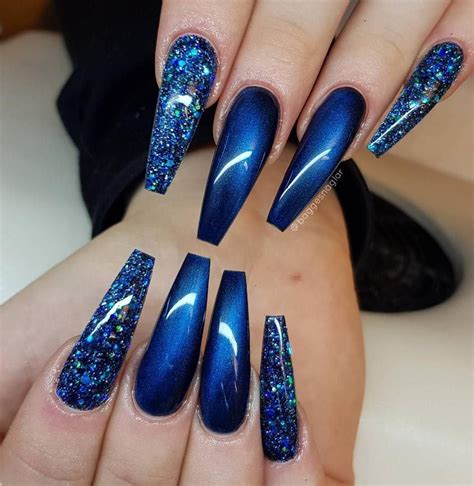 Royal Blue & Spring Roses Gel Nails Blue nail designs, Gel nail