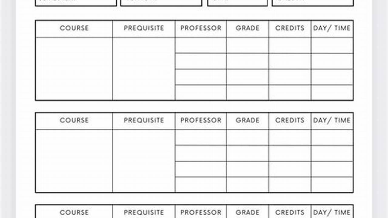 Spring Semester Calendar Template