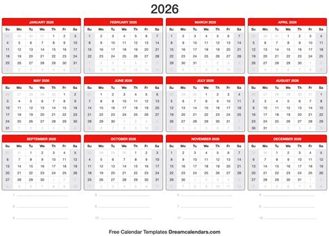 Spring 2026 Calendar Printable