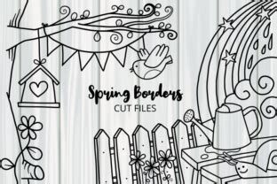 Download Spring Borders Cut Files Line Art Cut Images