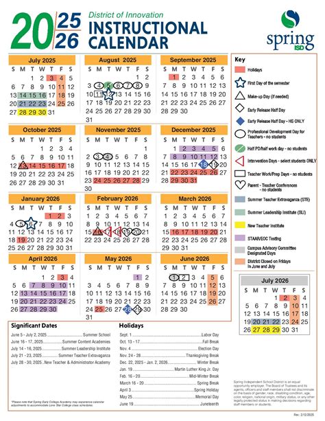 Spring Branch Isd Calendar – Updated Dates, Schedule & Printable Guide