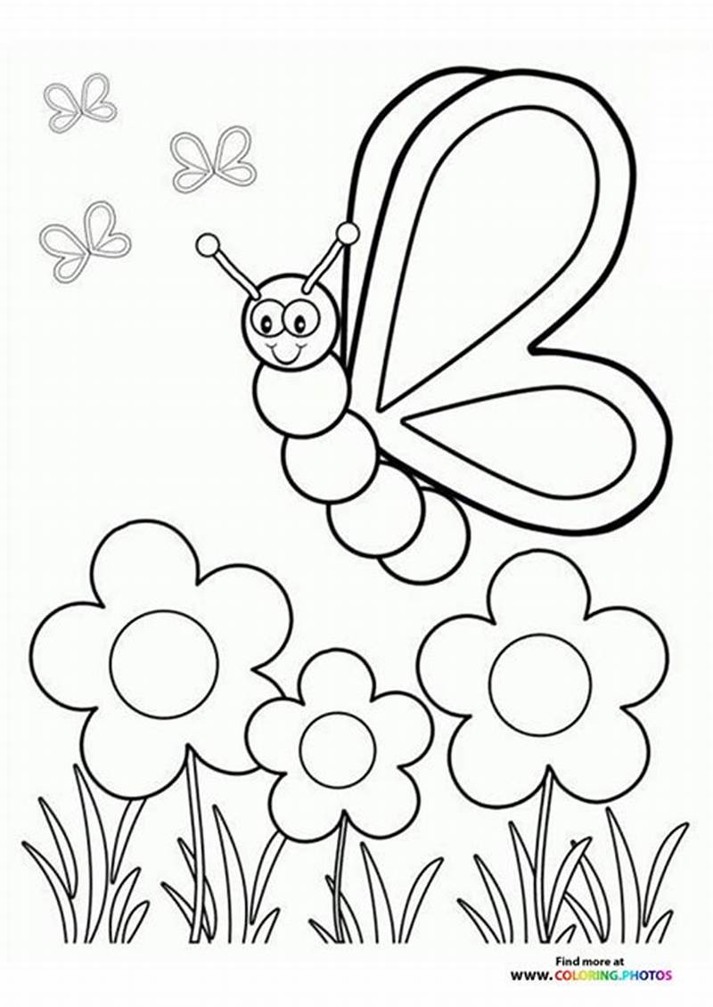 Spring Butterfly Coloring Pages