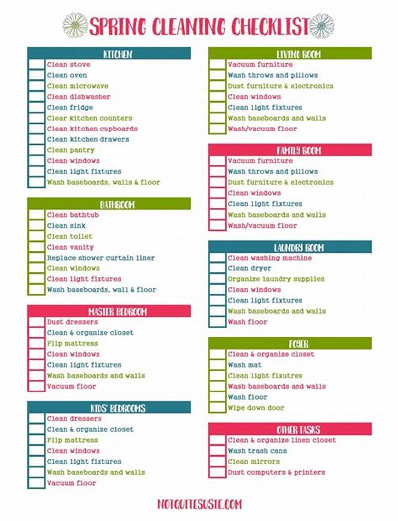 Spring Cleaning Checklist Printable