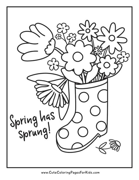 Spring Coloring Page For Kids
