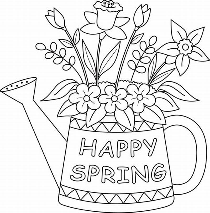 Spring Coloring Template